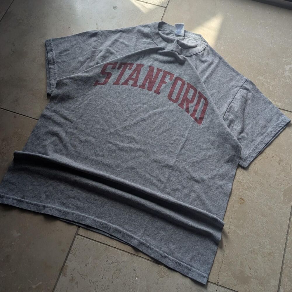 Vintage Russell Athletic Grey Stanford University T-Shirt XL
